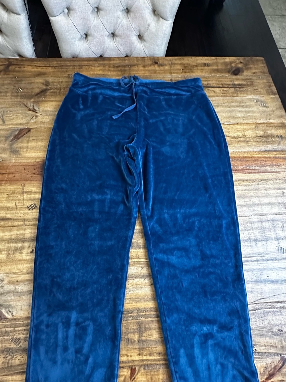 Natori Deep Teal Velour Drawstring Joggers